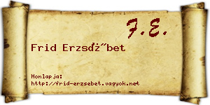 Frid Erzsébet névjegykártya