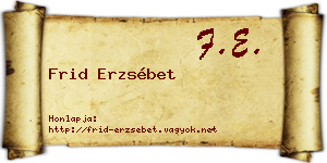 Frid Erzsébet névjegykártya